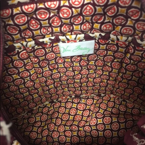 Vera Bradley Brown Floral Zip Close 2 Flap Pocket - Picture 3 of 3